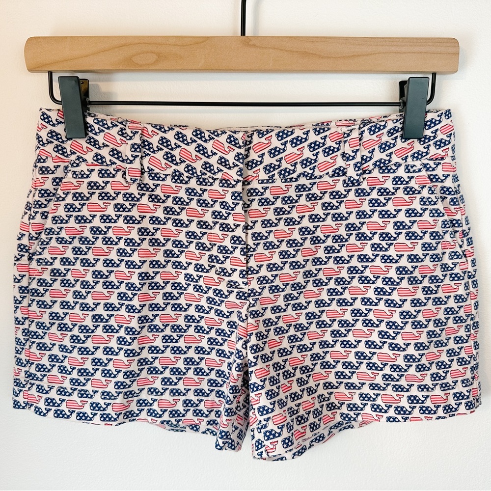 VINEYARD VINES Red, White & Blue Patriotic 4th of July Whale Shorts | Size 12